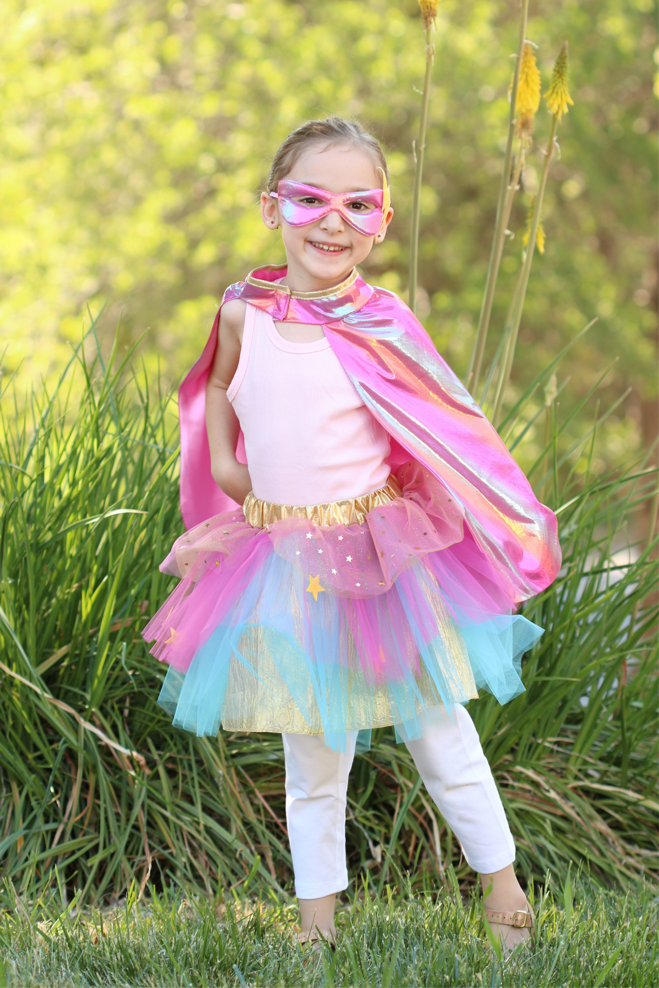 Super-Duper Tutu/Cape/Mask, Pink/Gold