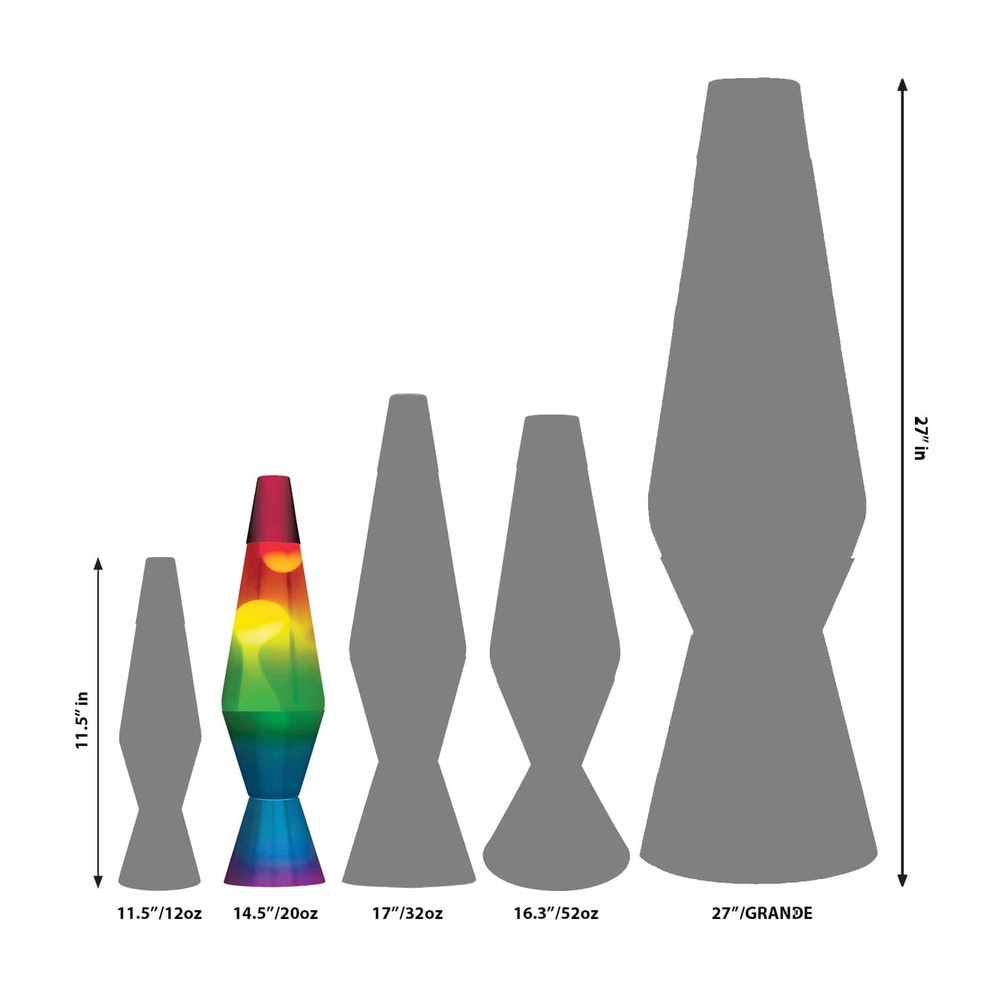 11.5” Rainbow Lava Lamp