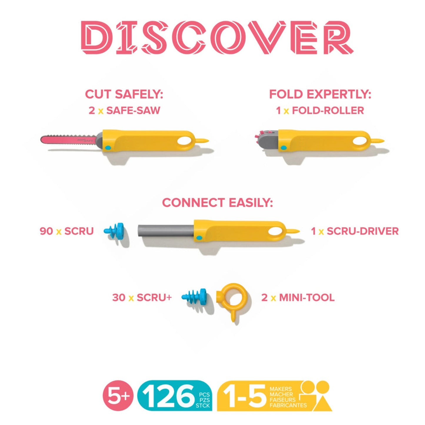 Makedo DISCOVER Kit - 126pc