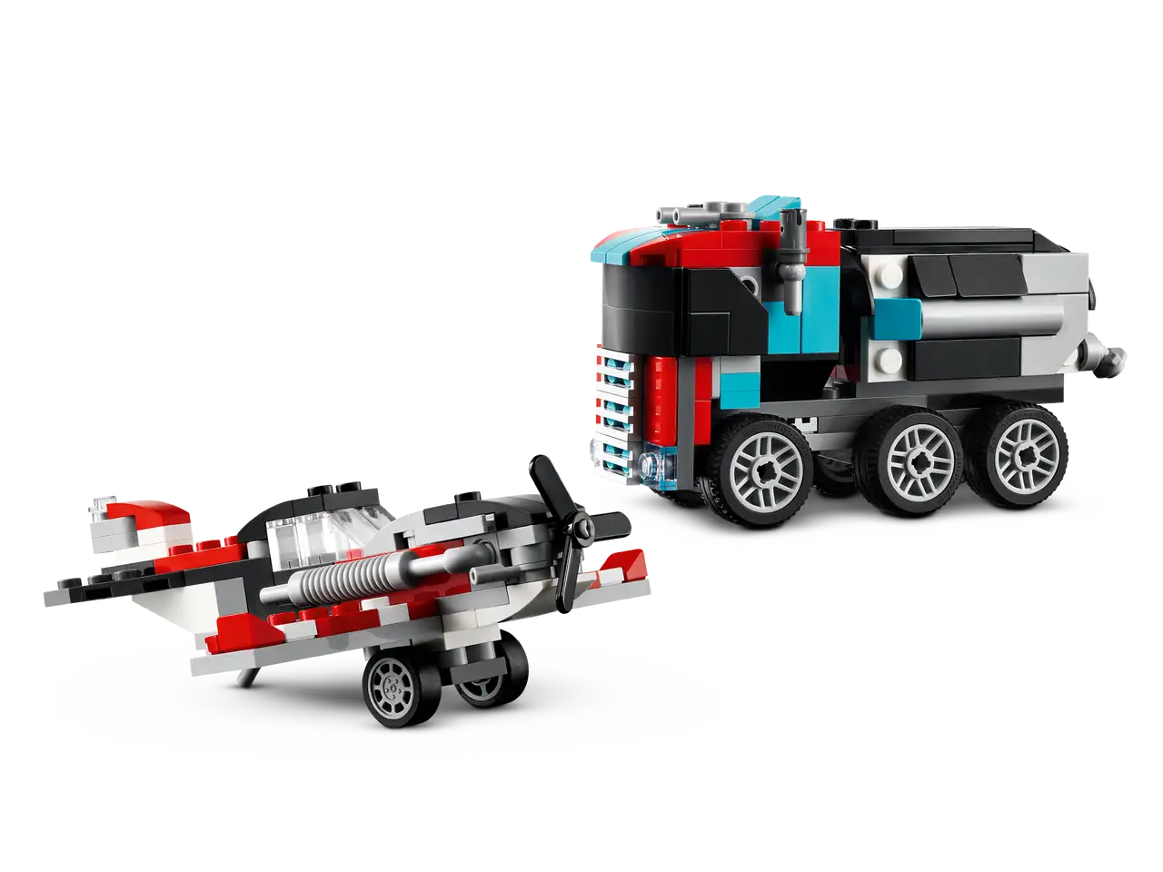 Flatbed Truck with Helicopter