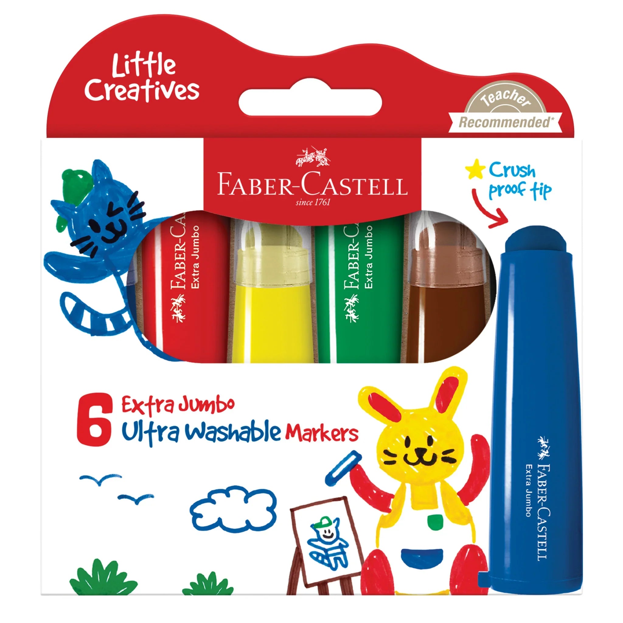 Little Creatives Jumbo Ultra Washable Markers 6ct