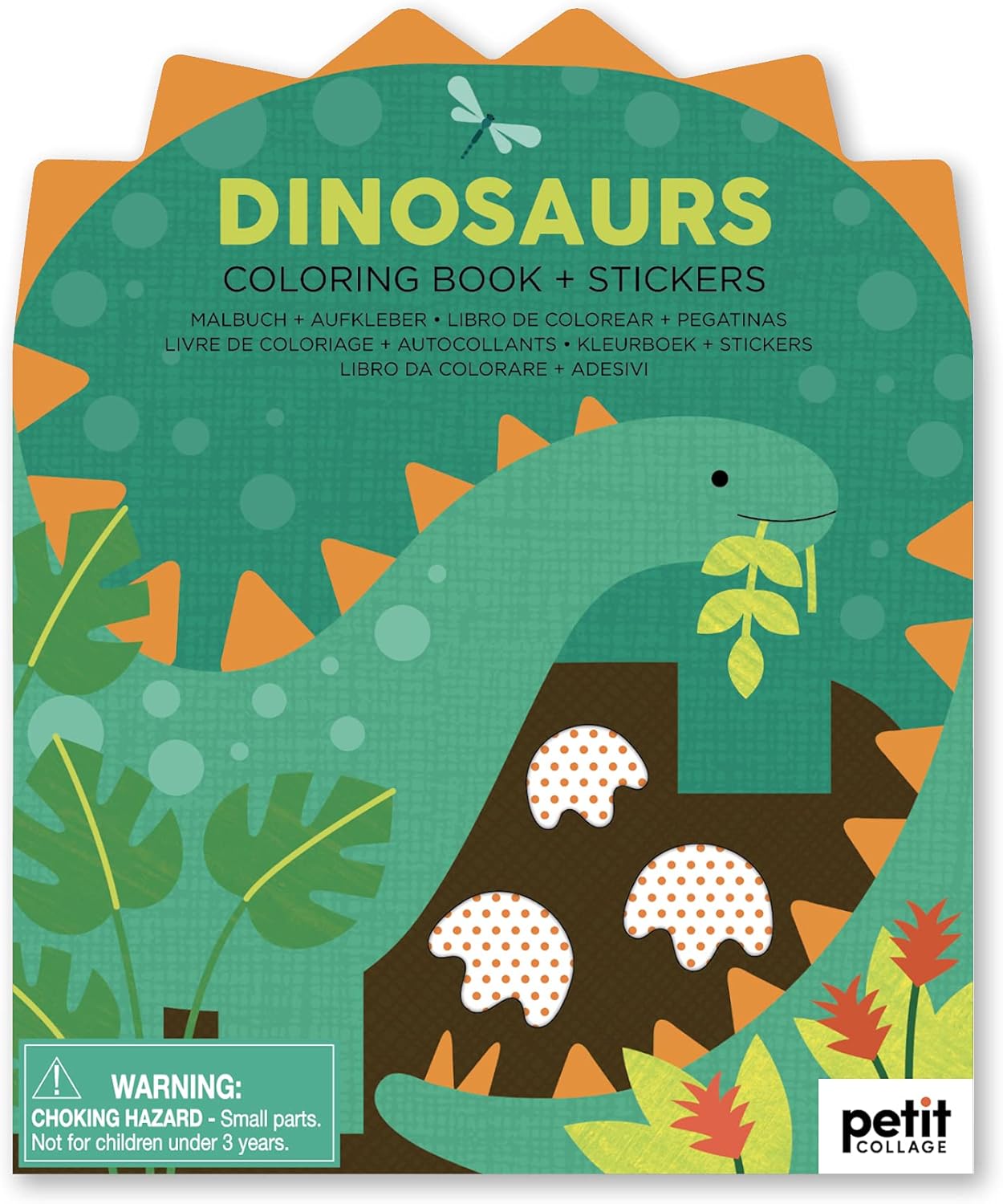 Coloring Book with Stickers Dinosaurs