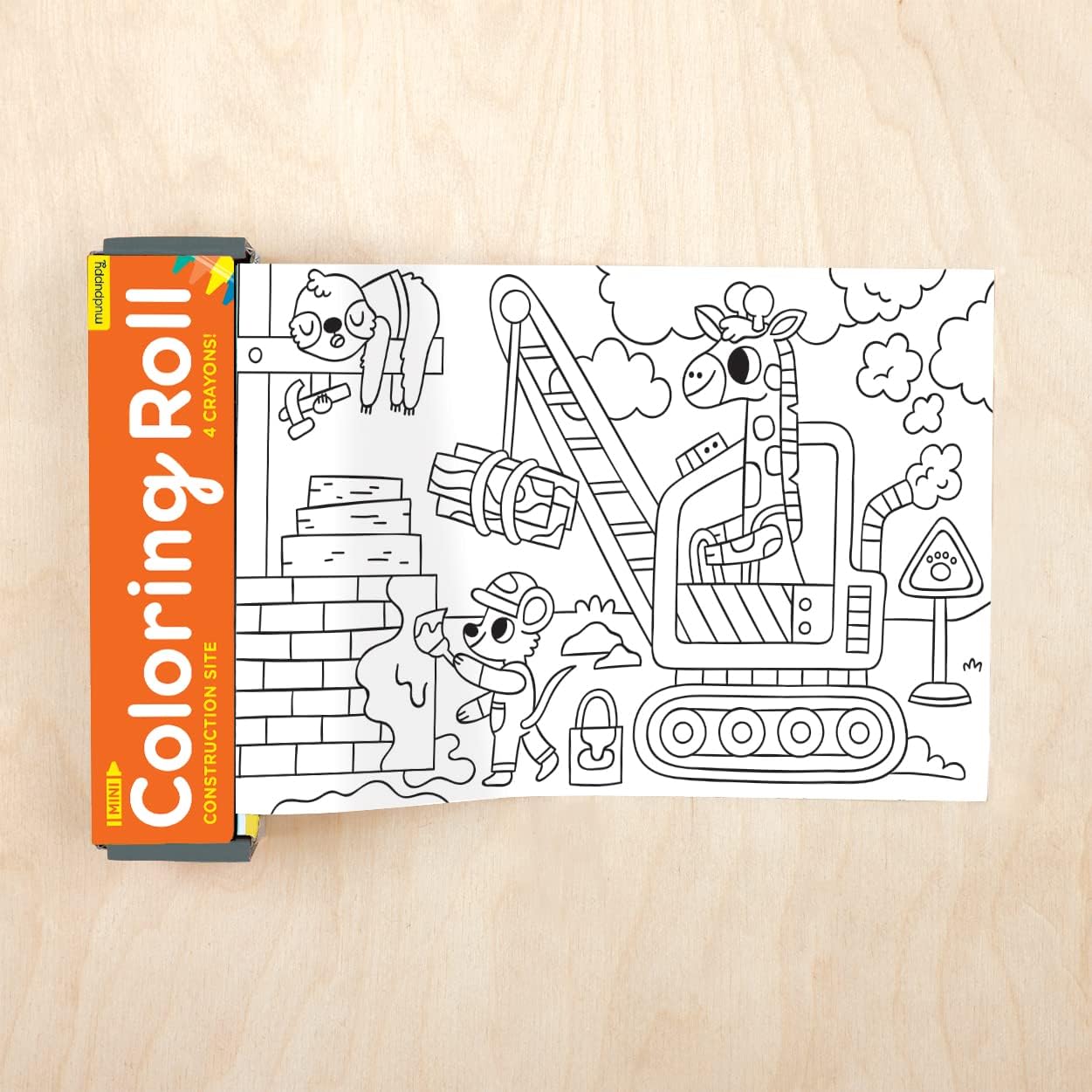 Construction Site Mini Coloring Roll