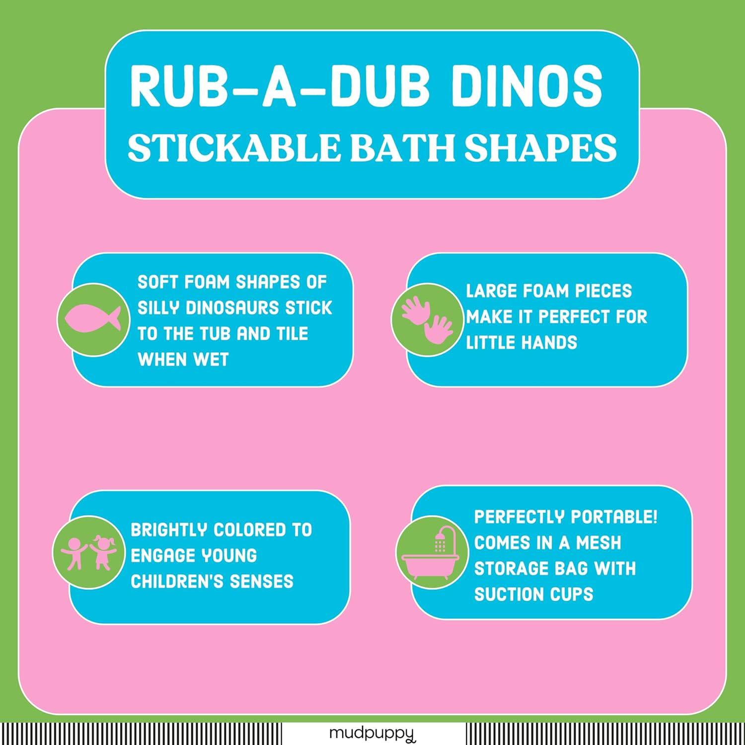 Rub-a-Dub Dinos Stickable Foam Bath Shapes