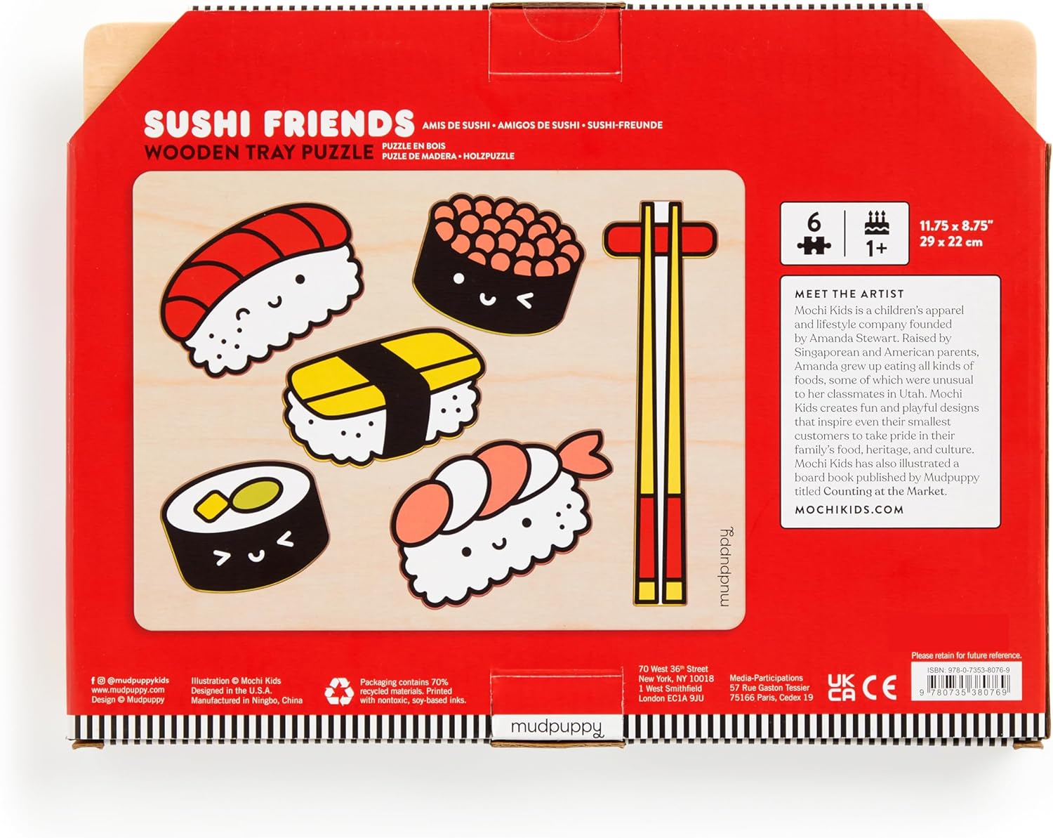 Sushi Friends Wooden Tray Puzzle