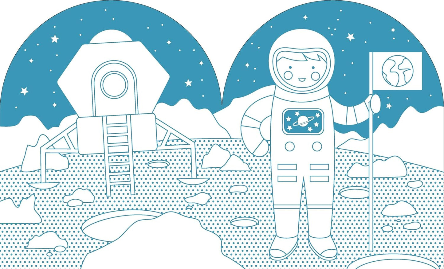 Coloring Book with Stickers Outer Space