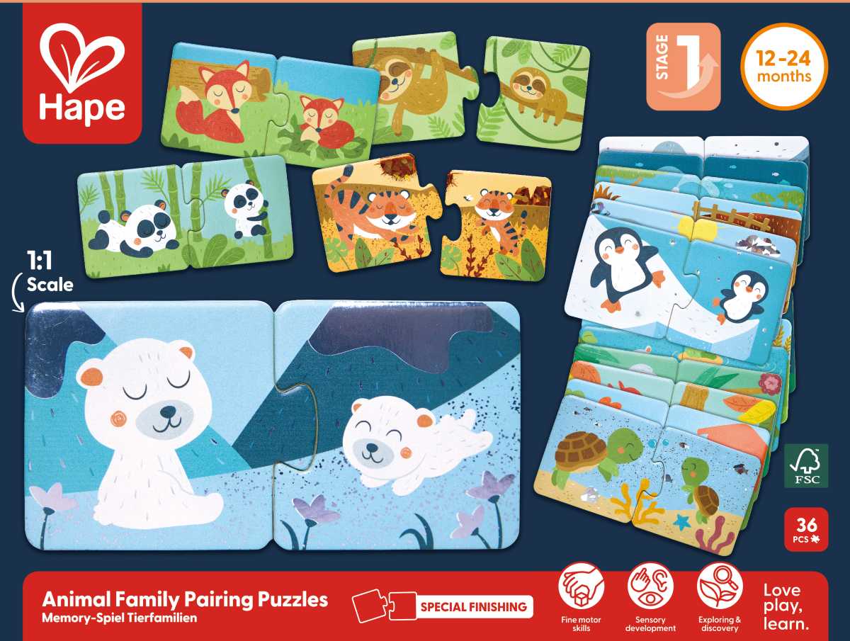 Animal Family Pairing Puzzles