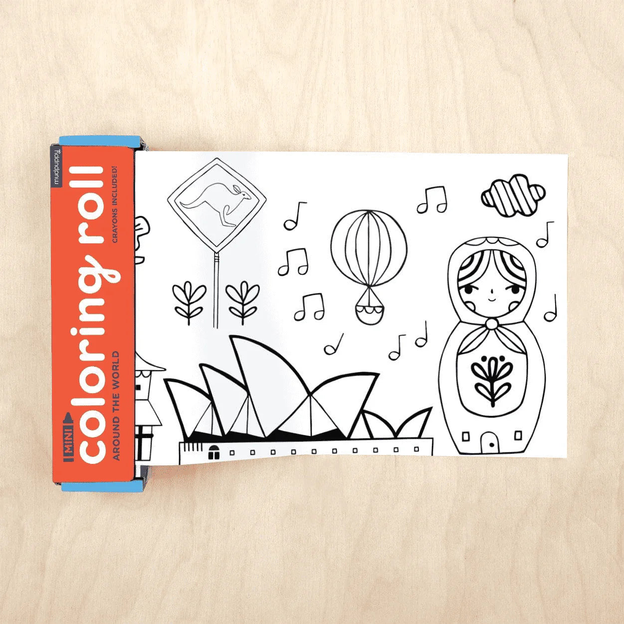 Around the World Mini Coloring Roll