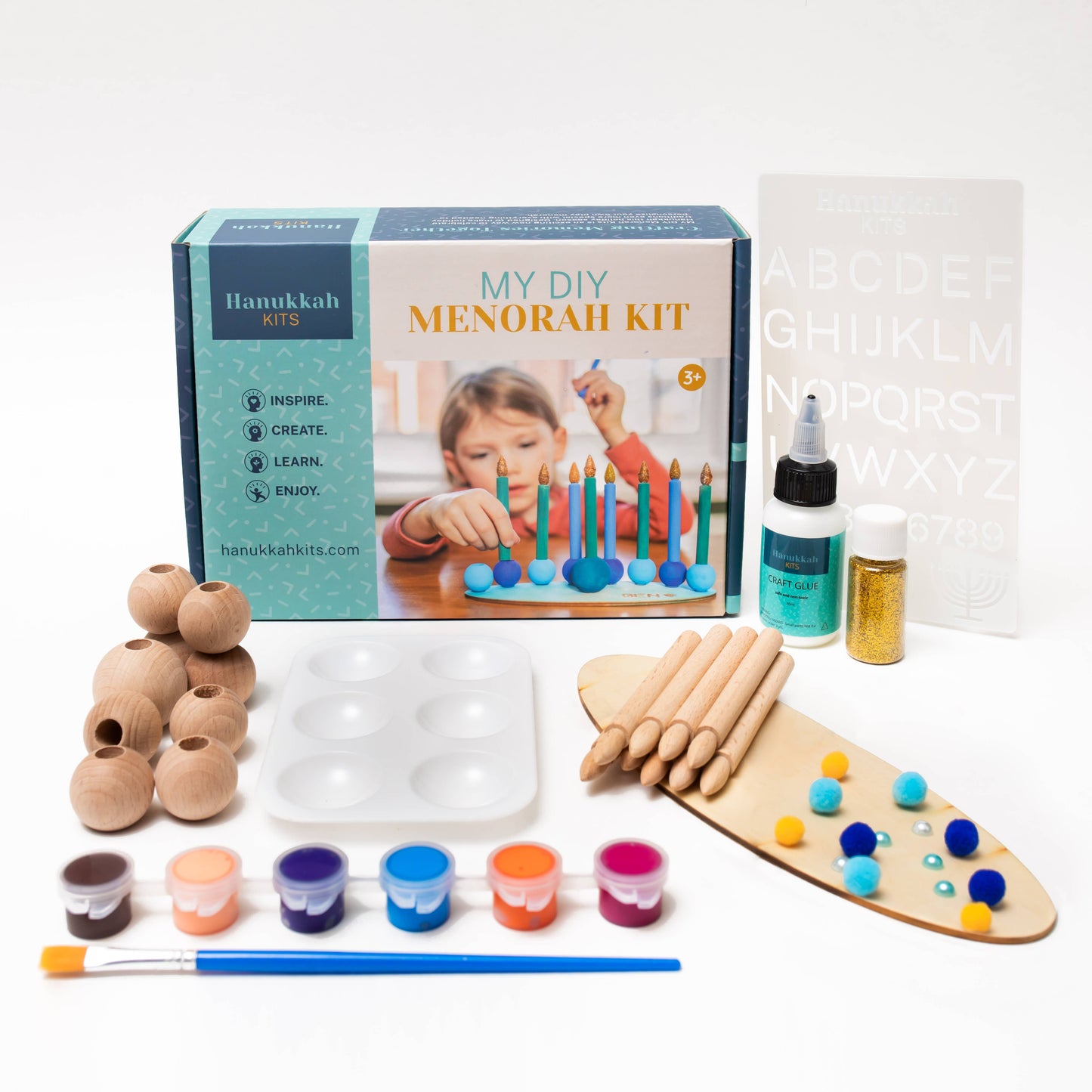 DIY Hanukkah Menorah Kit – Kids’ Wooden Craft Activity