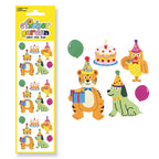 Glossy Birthday Animals Stickers Sheet Vintage Inspired