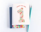 Floral First Birthday Card