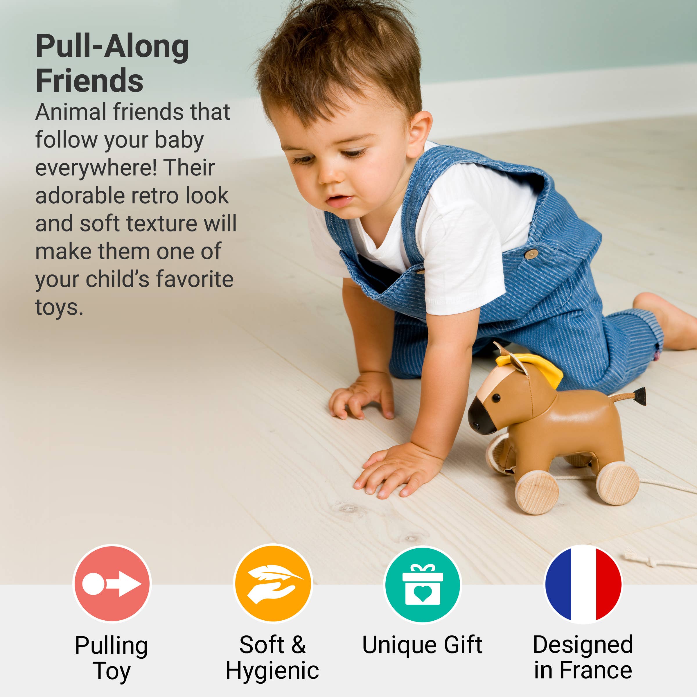 Pull Along Friends - Horse - Toy with Wheel