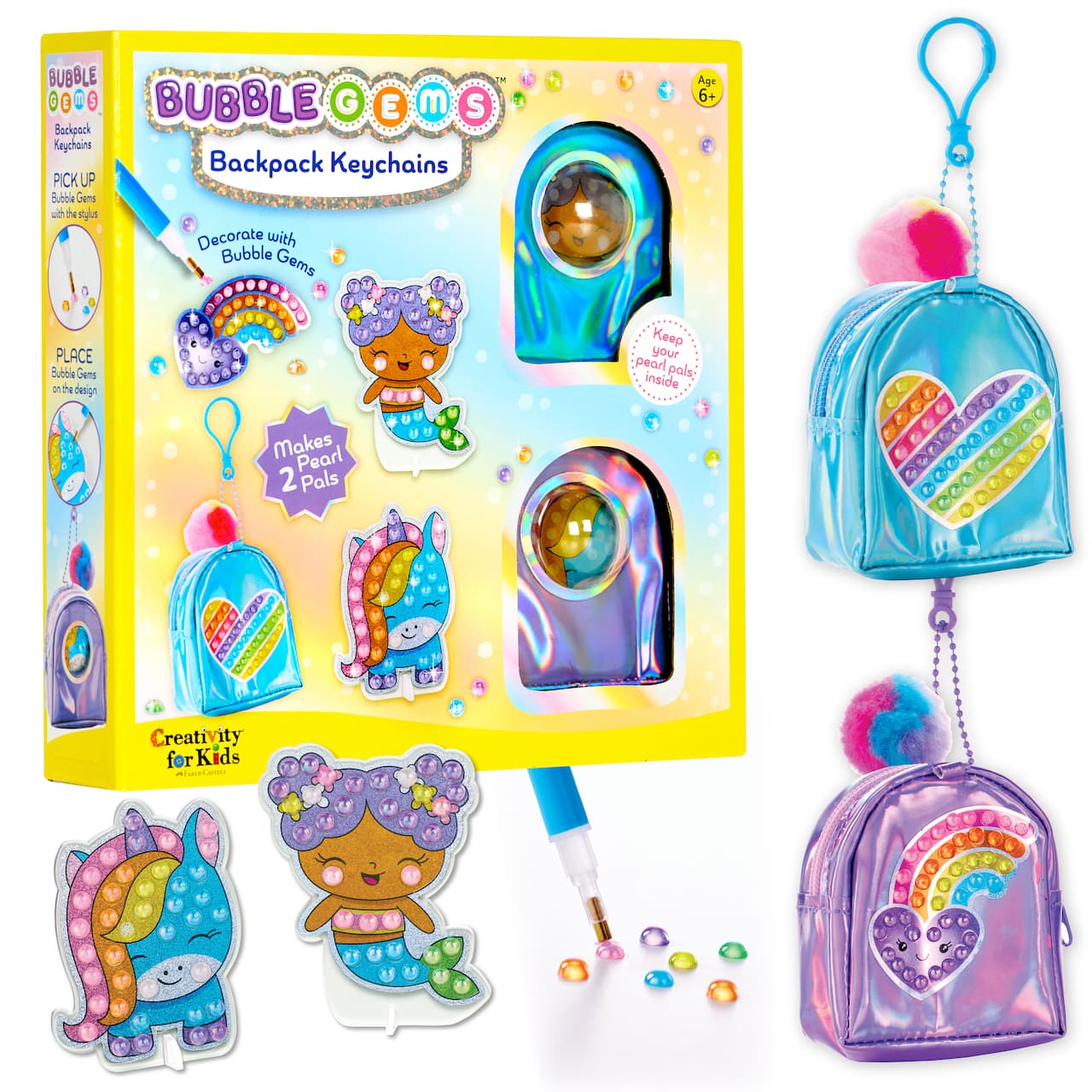 Bubble Gem Backpack Keychains Kit