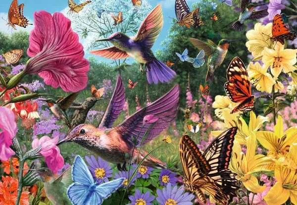 Hummingbirds & Butterflies 200 Pc Puzzle