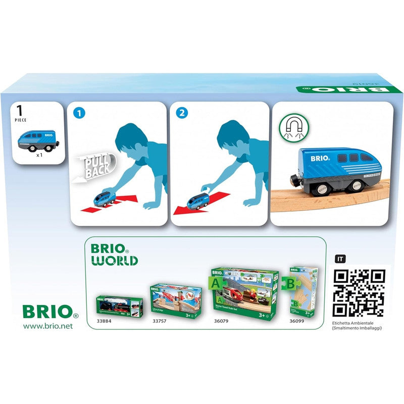 BRIO World Pull Back Train - Toy Train for Kids Aged 3 Years Up
