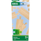 BRIO World Starter Track Pack - 12-Piece Wooden Train Track Set for Kids