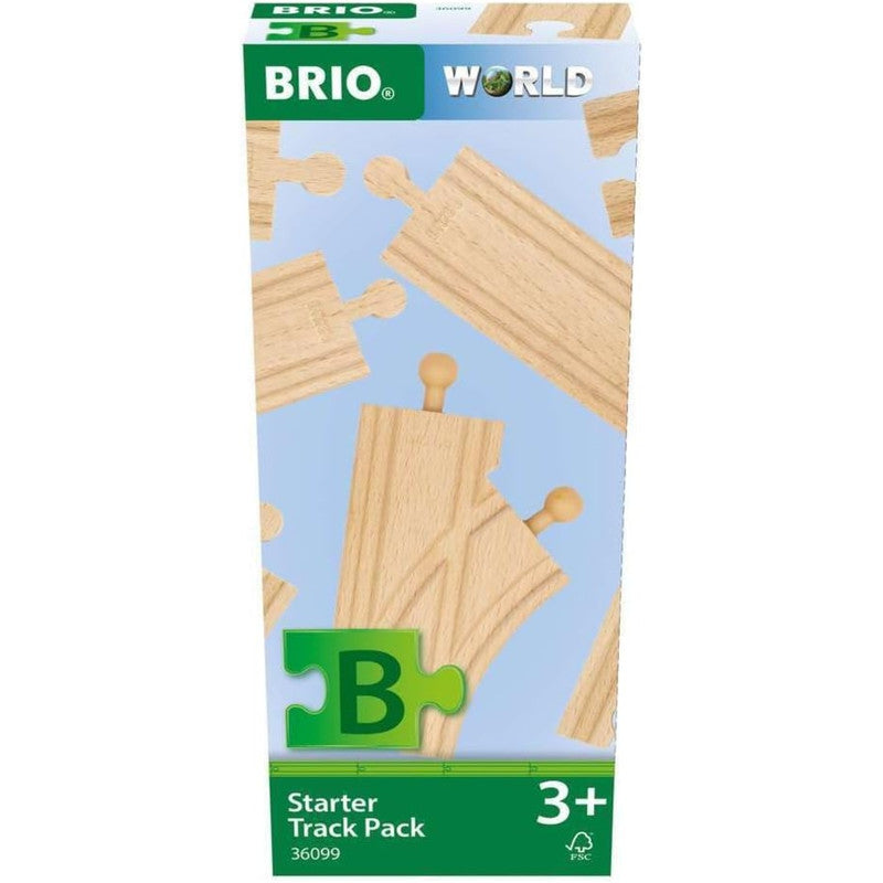 BRIO World Starter Track Pack - 12-Piece Wooden Train Track Set for Kids