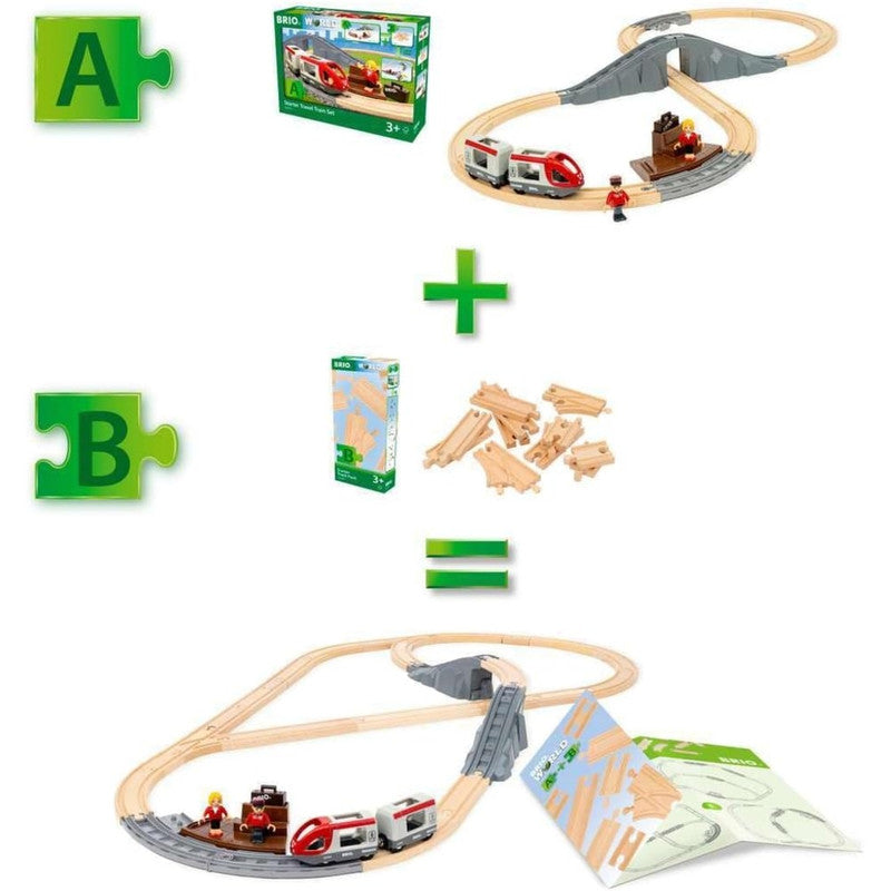 BRIO World Starter Track Pack - 12-Piece Wooden Train Track Set for Kids