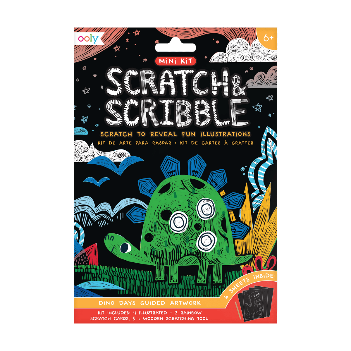 Scratch & Scribble Mini Scratch Art Kit Dinosaur Days