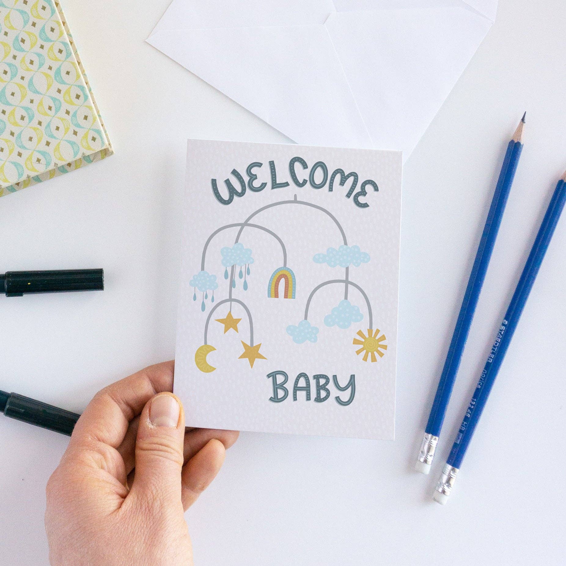 Gender-Neutral Welcome Baby Shower Card
