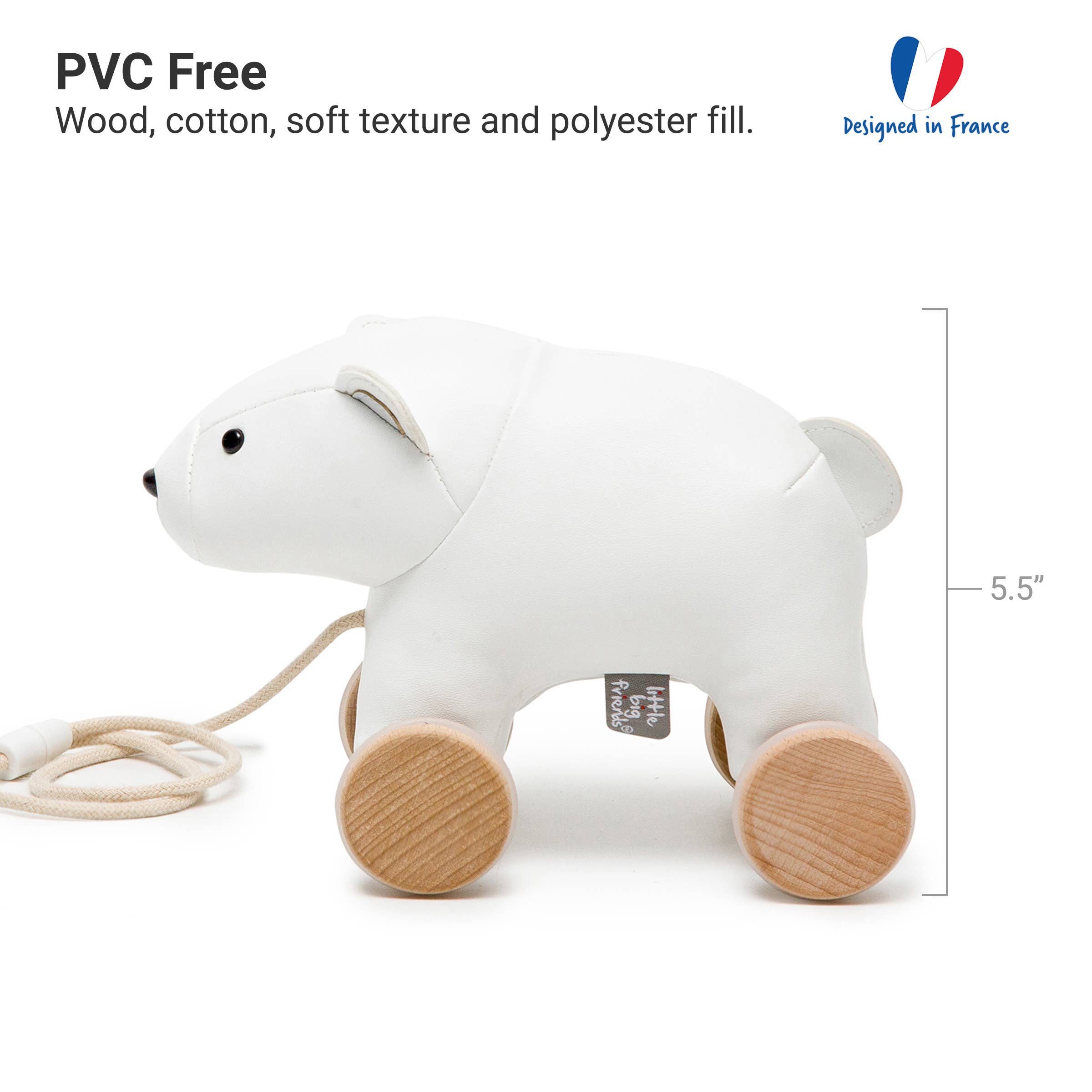 Pull Along Friends-Polar Bear - Wheeled Toy