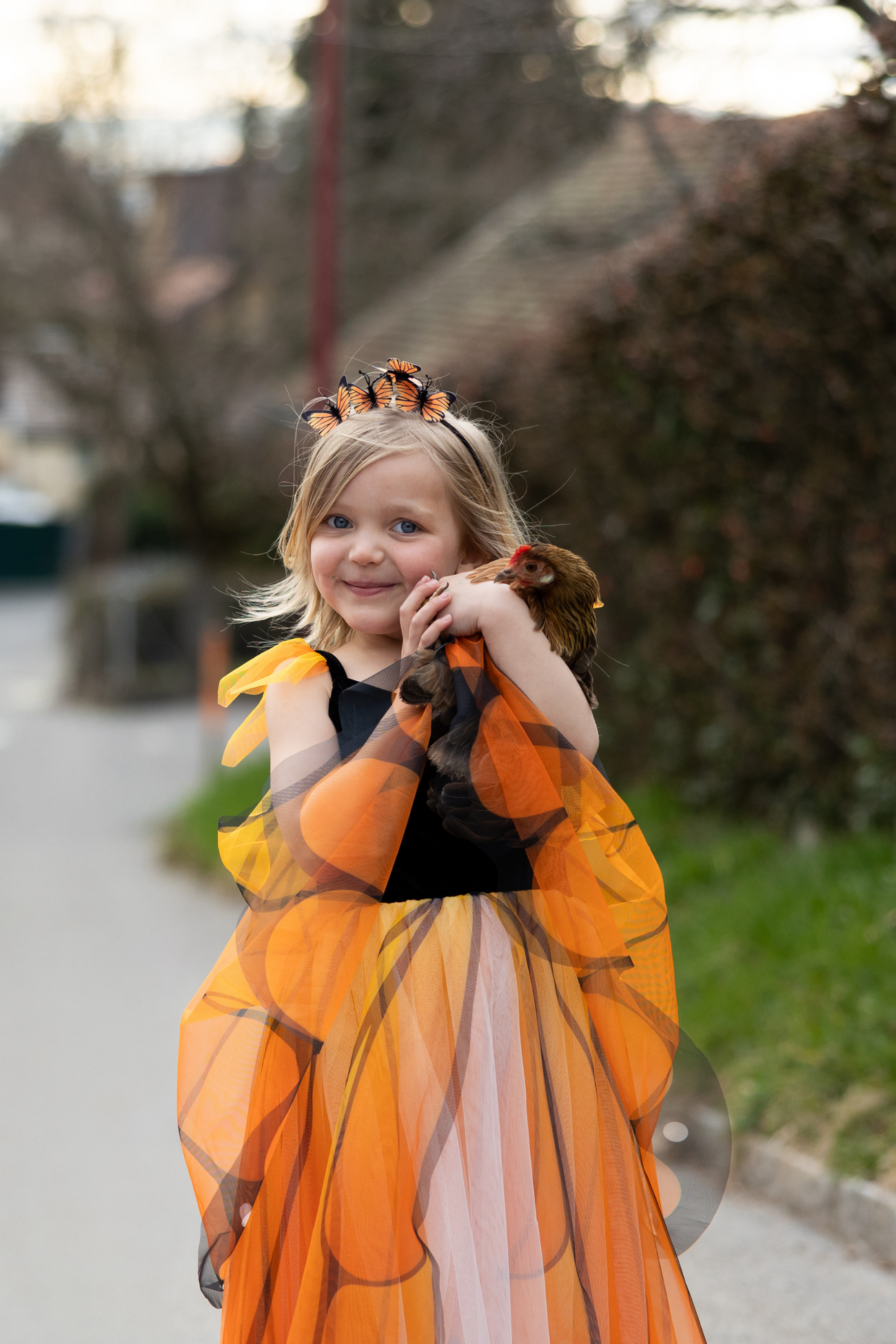 Butterfly Twirl Dress with Wings & Headband, Monarch