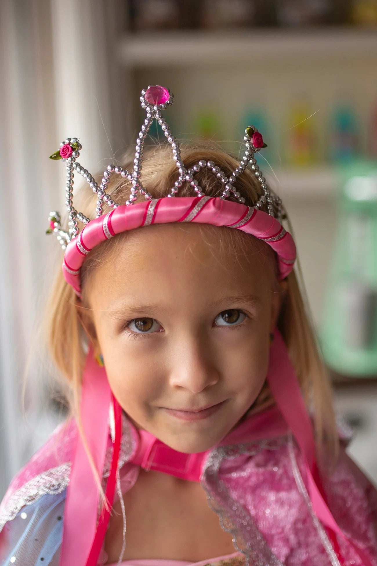 Dark Pink Ribbon Tiara
