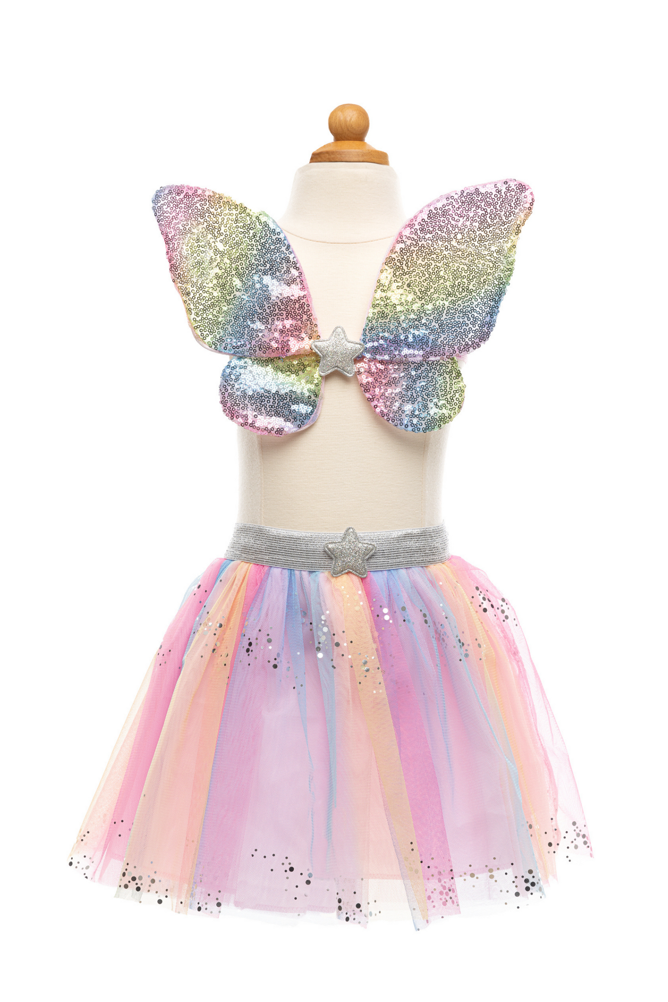 Rainbow Sequins Skirt With Wings & Wand, Size 4-6