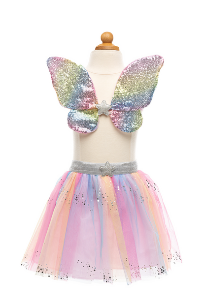 Rainbow Sequins Skirt With Wings & Wand, Size 4-6
