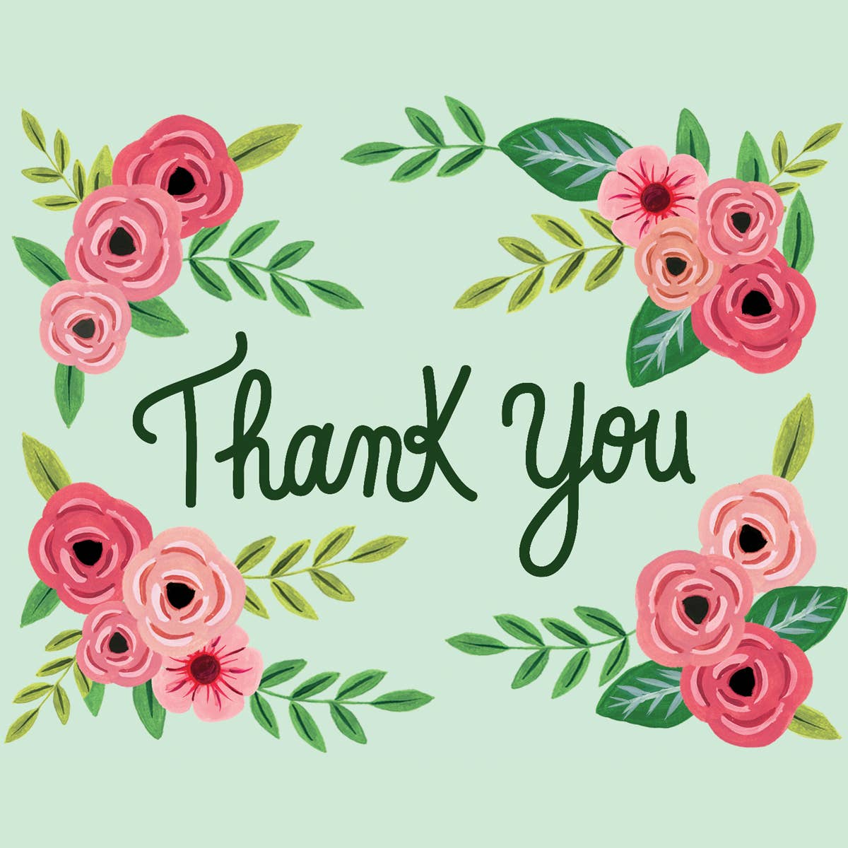 Thank You Floral - Greeting Card