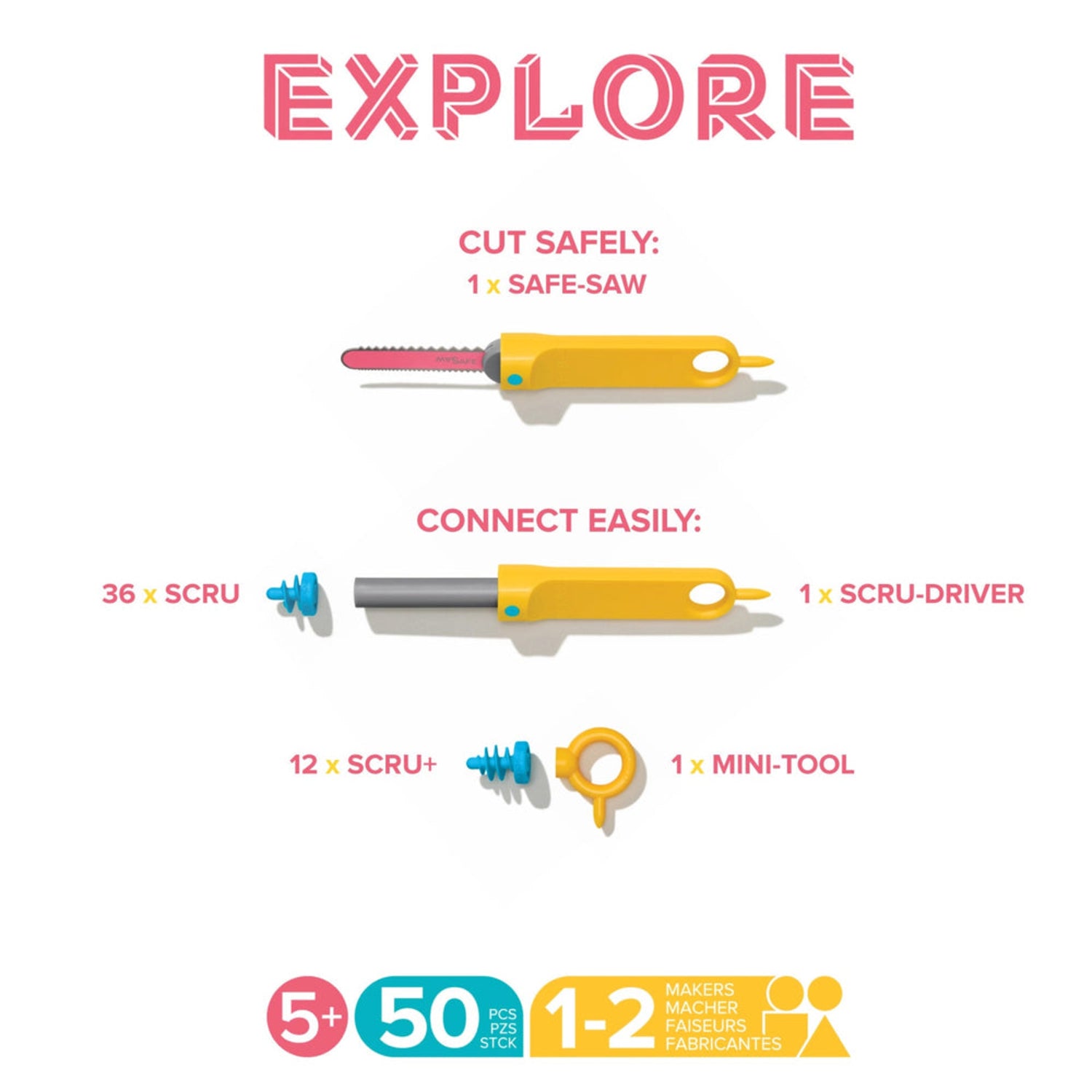 Makedo EXPLORE Kit - 50pc