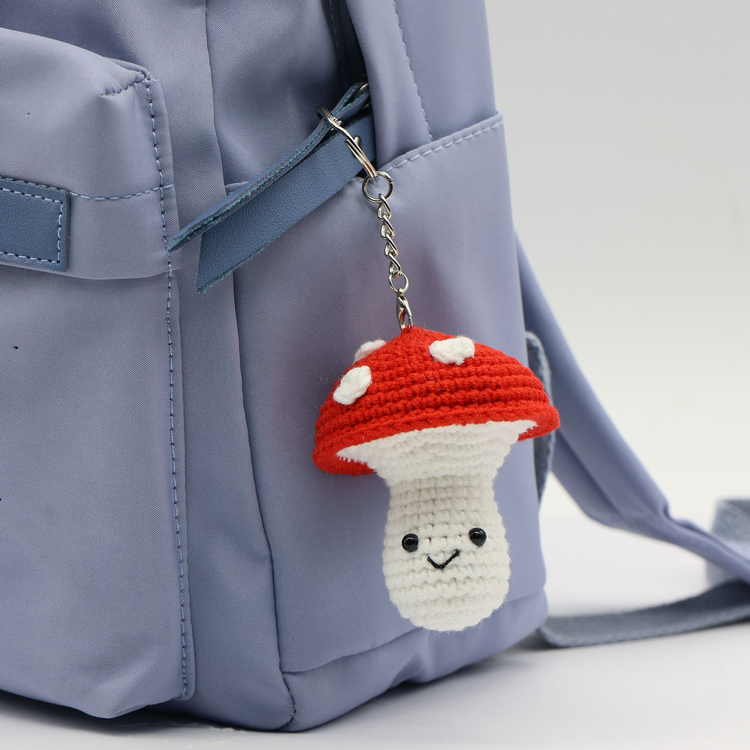 Mini Mushroom DIY Crochet Keyring Kit