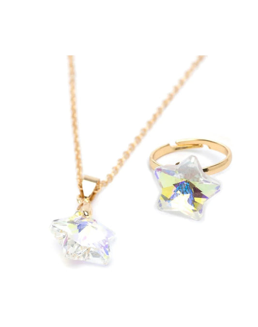 Boutique Holographic Star NL/Ring Set, NL/Clip On Earrings Set, Assorted