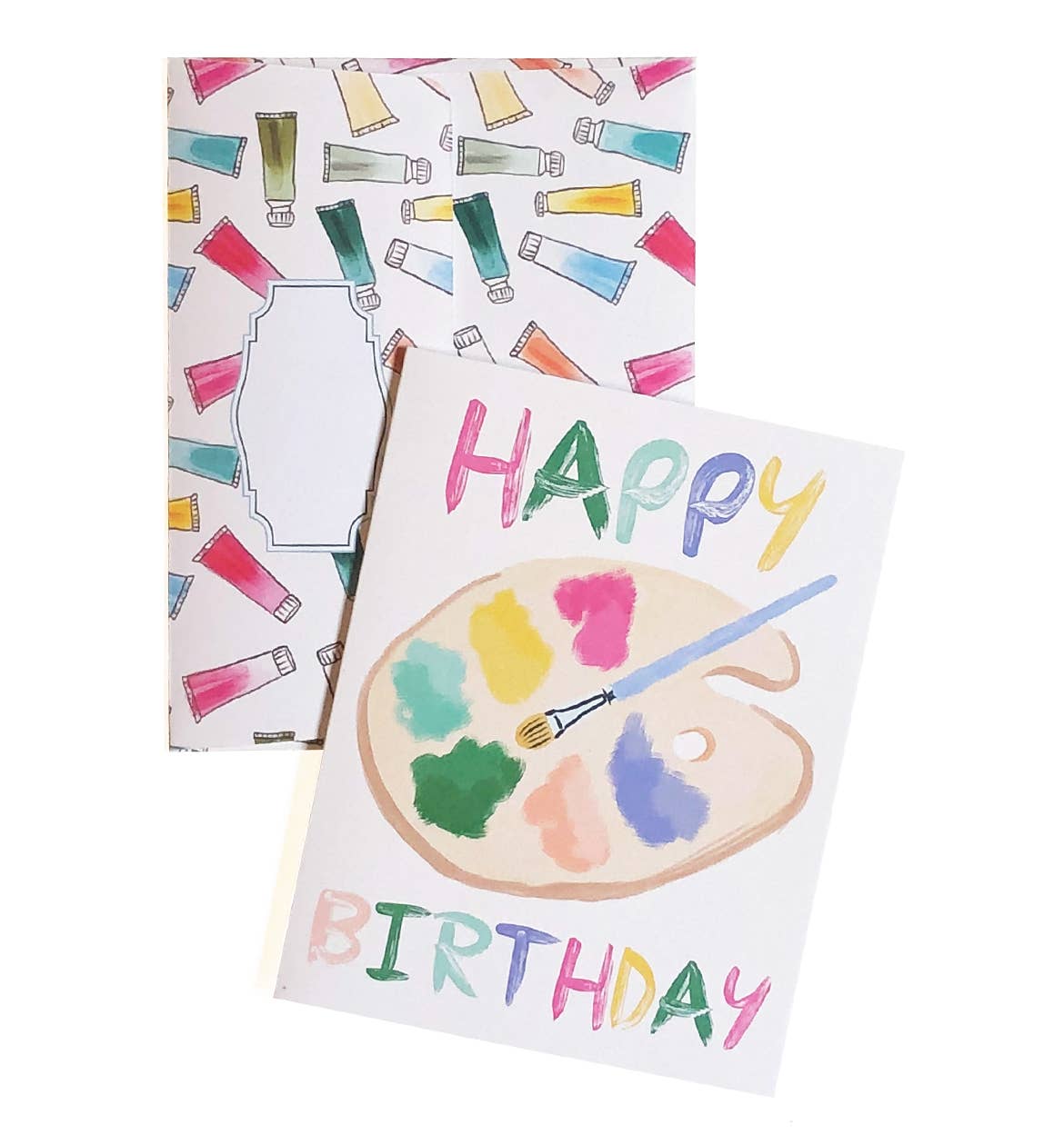 Happy Birthday Paint Palette Card – Colorful Art Greeting