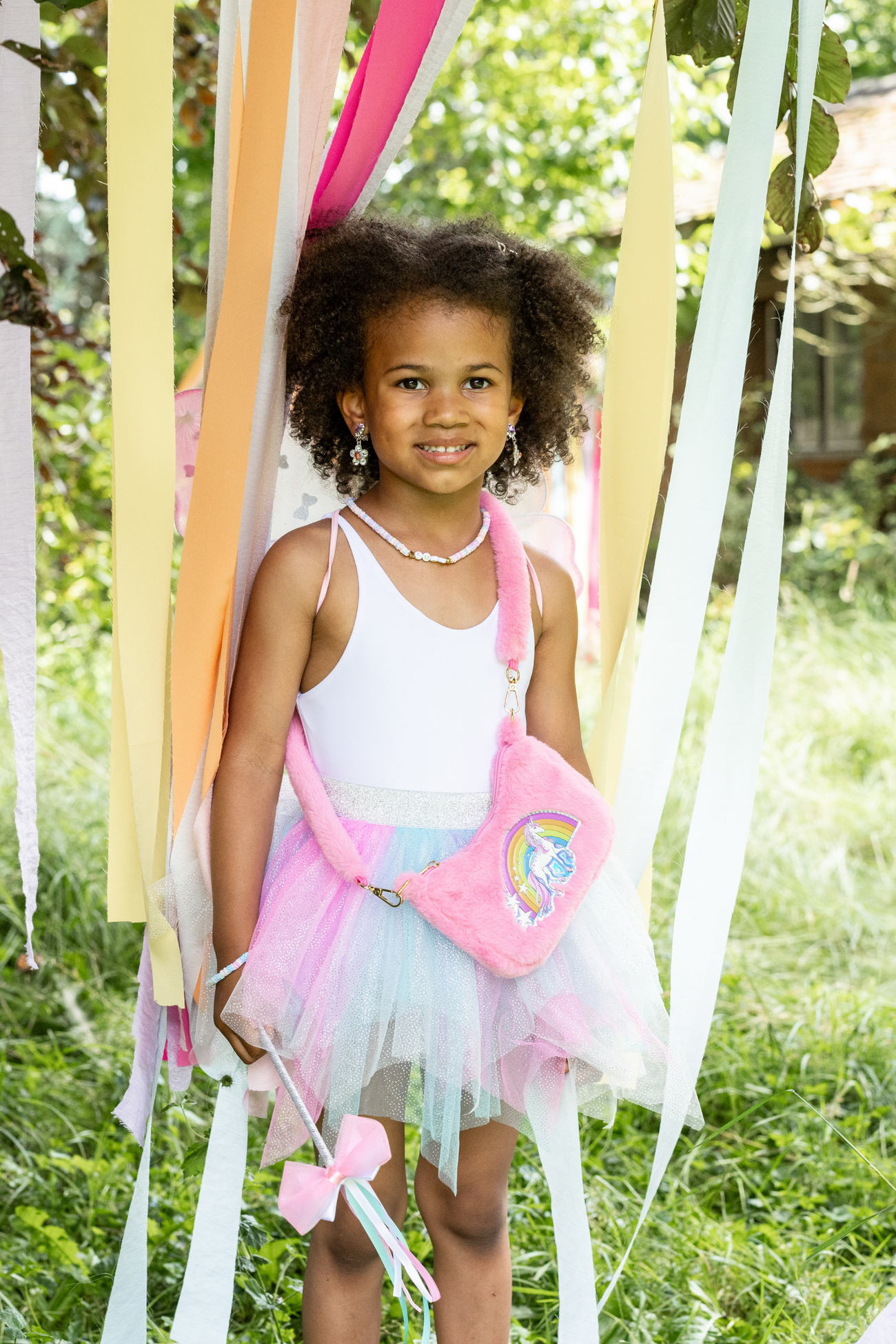 Rainbow Cuddle Crossbody Purse / Pink