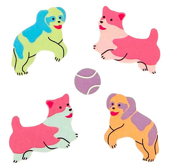 Classic Fetch Dog Pastel Stickers  Vintage Inspired