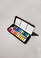 Watercolor paint set with water brush
