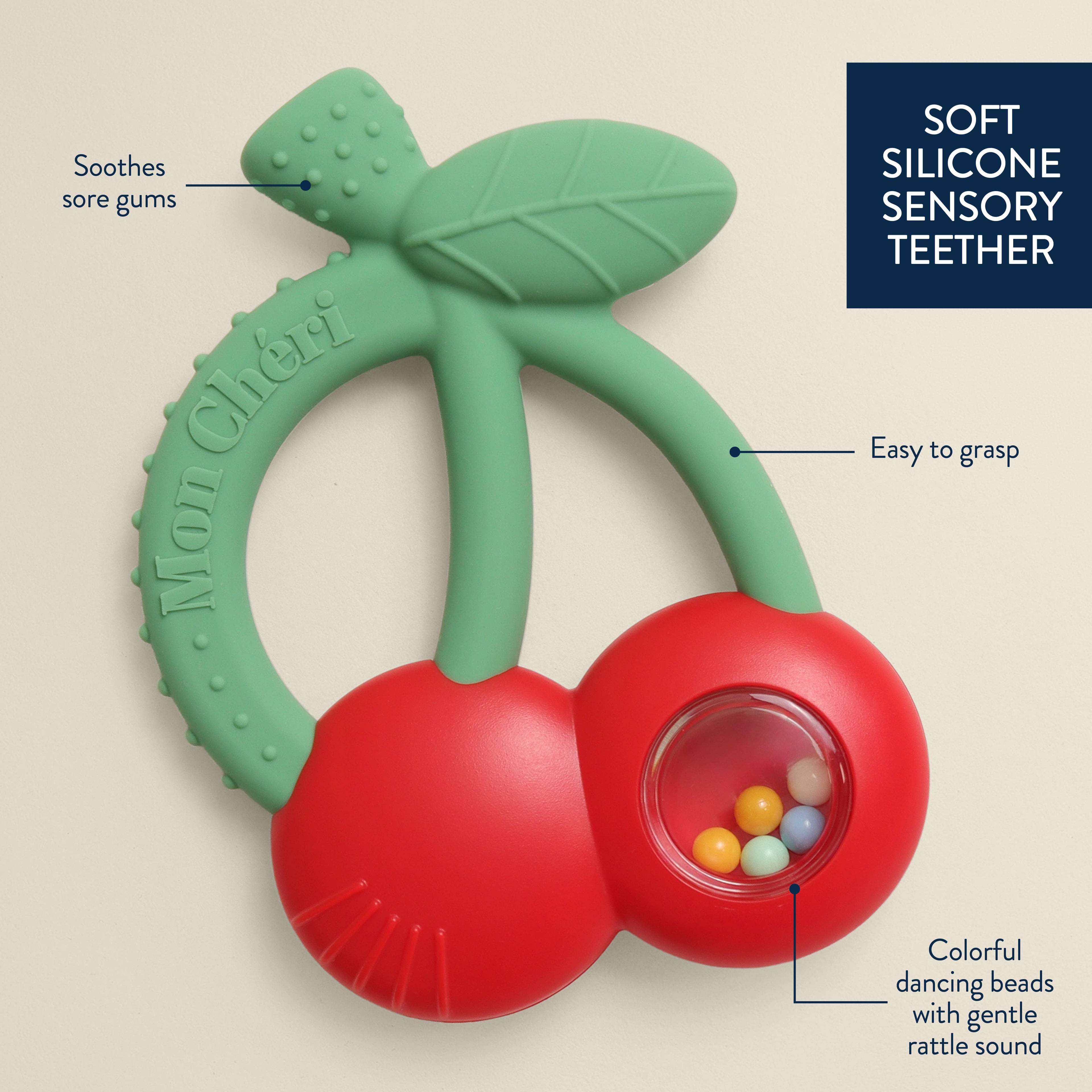 Bitzy Shake™ - Silicone Teether with Rattle