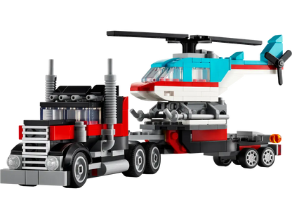 Flatbed Truck with Helicopter
