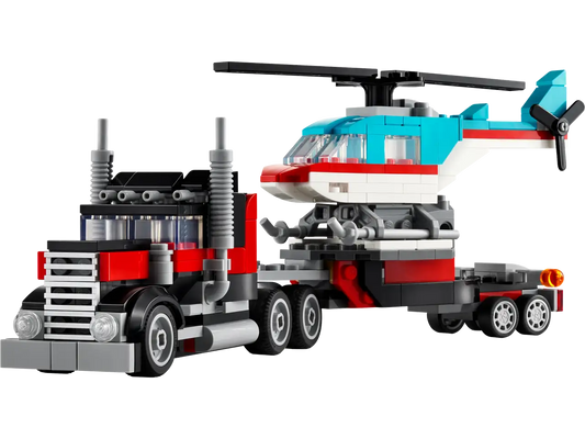 Flatbed Truck with Helicopter