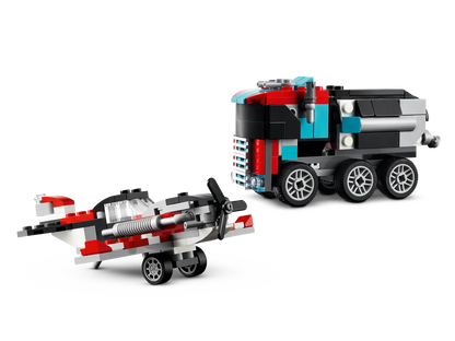 Flatbed Truck with Helicopter