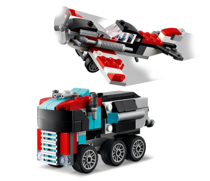 Flatbed Truck with Helicopter