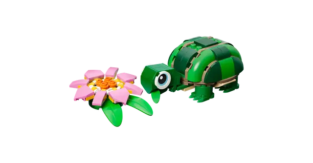 Lego: Turtle with a Water Lily Flower