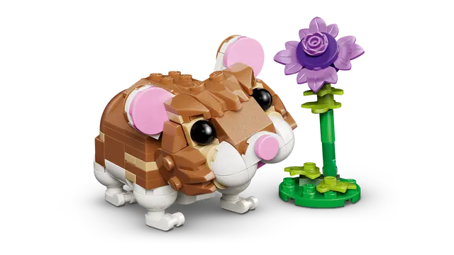 Lego: Cute Hamster with a Flower