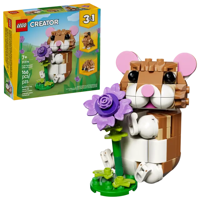 Lego: Cute Hamster with a Flower