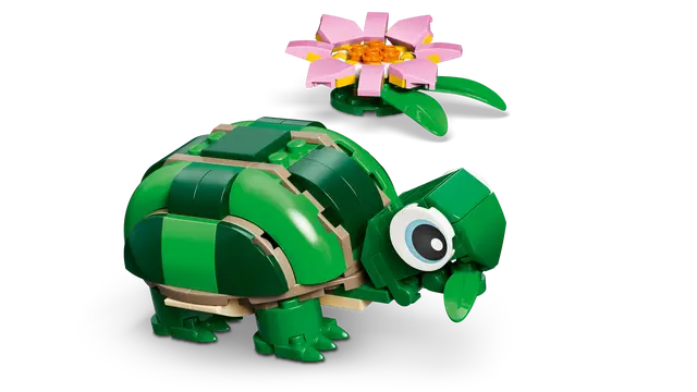 Lego: Turtle with a Water Lily Flower