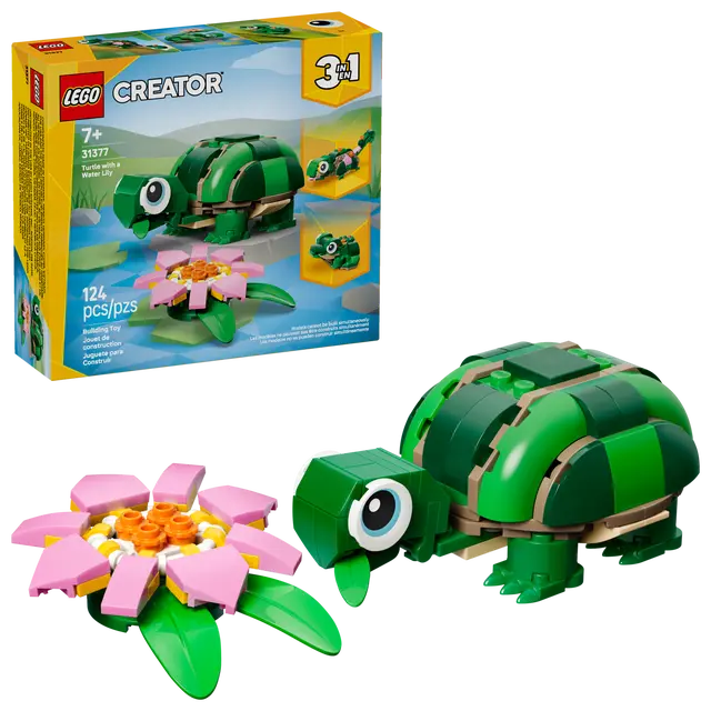 Lego: Turtle with a Water Lily Flower