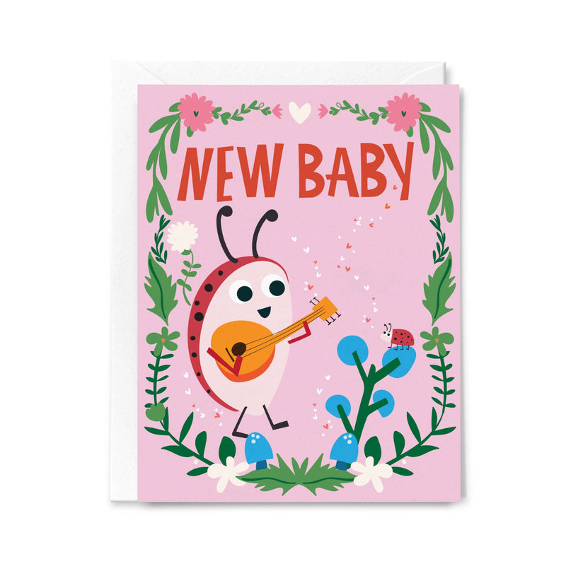 New Baby Ladybug Congratulations Ladybug Greeting Card
