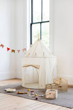 Kids Play Tent Castle with Recycled Fabric - Solid Colours