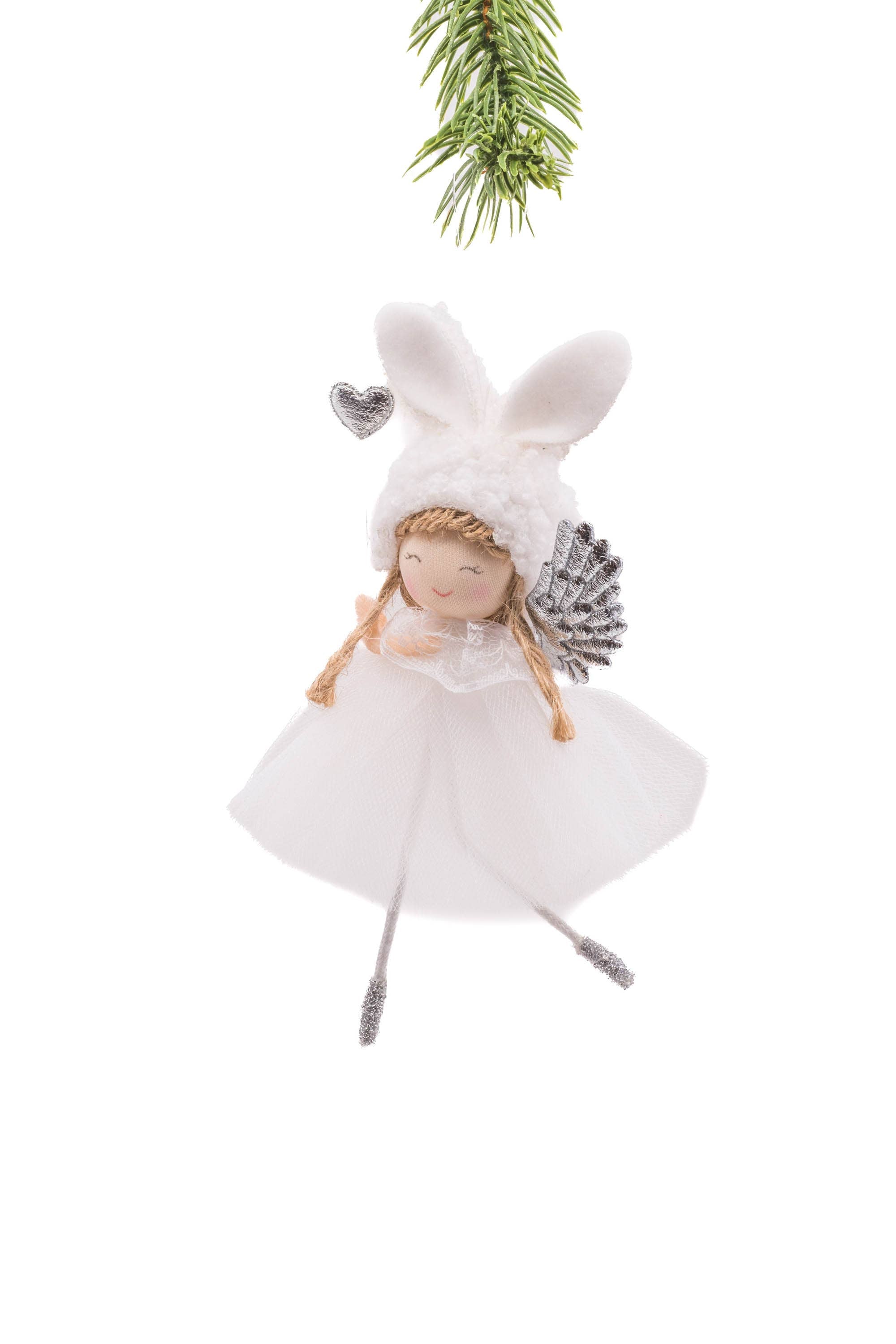 White Bunny Cherub Girl Doll